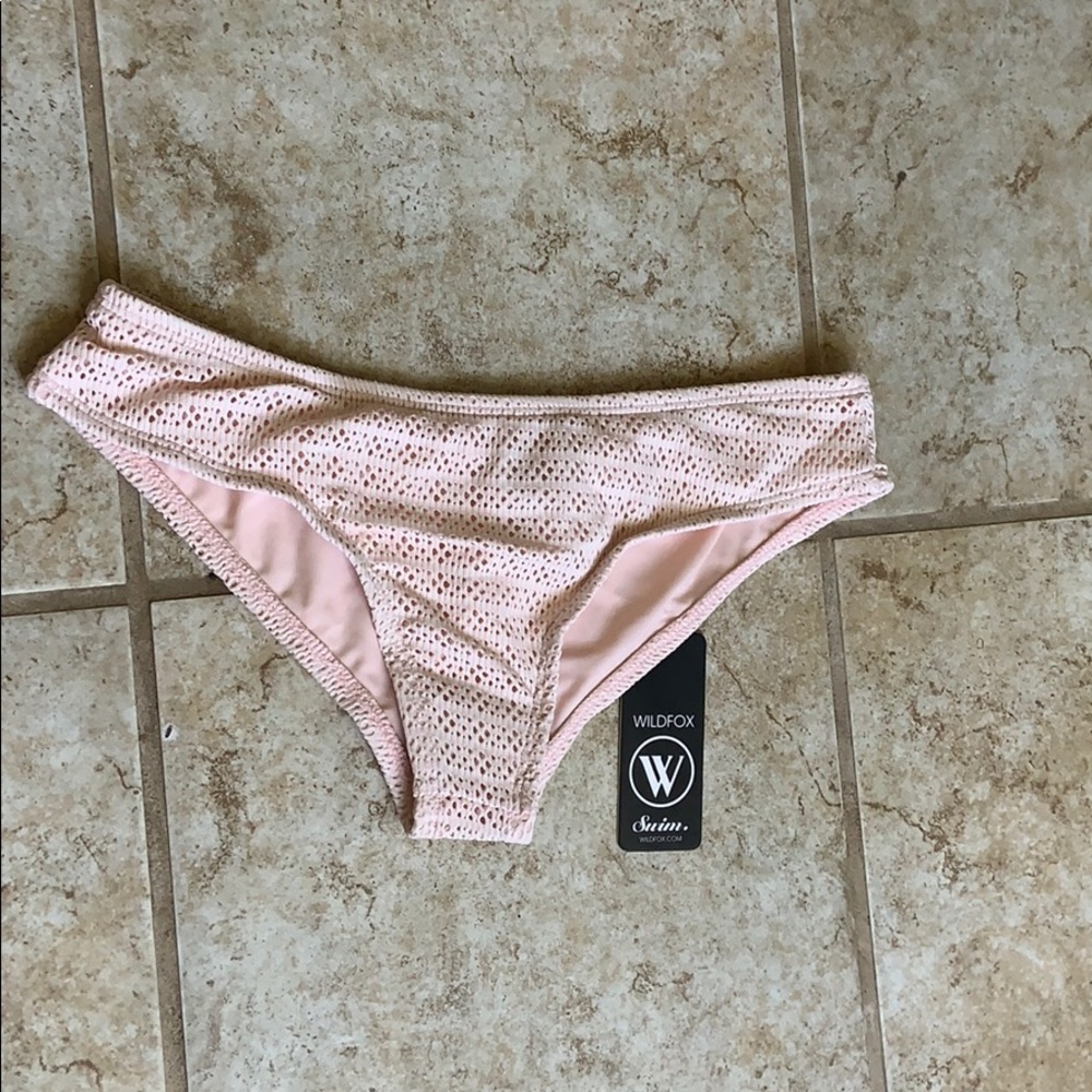 NWT Wildfox pale pink bikini bottom sz S